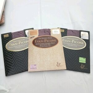 NWT Evan Picone Pantyhose Lot 3 Satiny Ultra Light Opaque Aubergine‎ Wine Medium